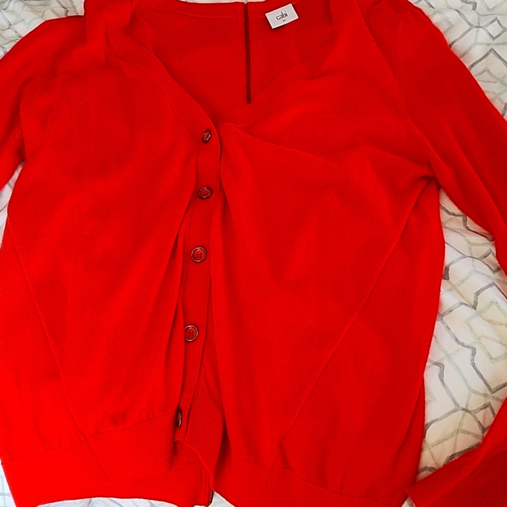 CAbi red cardigan size Med